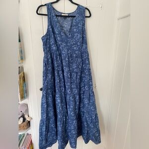 Floral Blue Sleeveless Dress